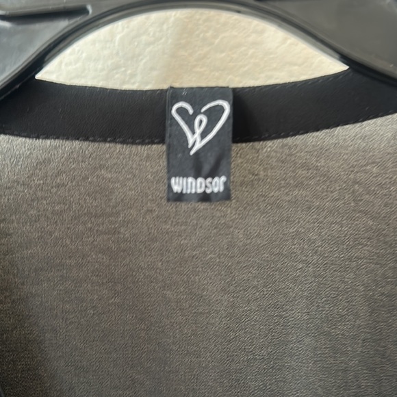 Black Semi Sheer Vee Neck Blouse With Jewels by Windsor - Picture 5 of 5